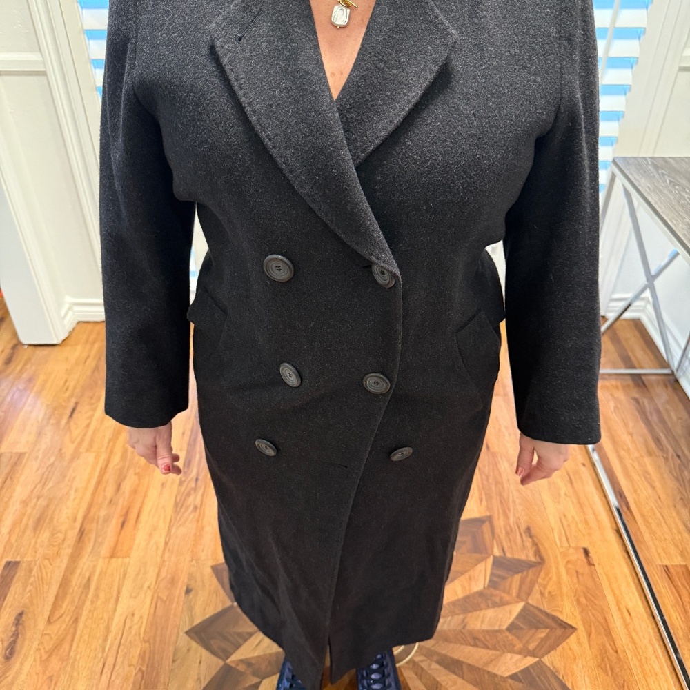 CLASSY CAMEL HAIR DARK GRAY Fleurette Medium women’s long dress coat
